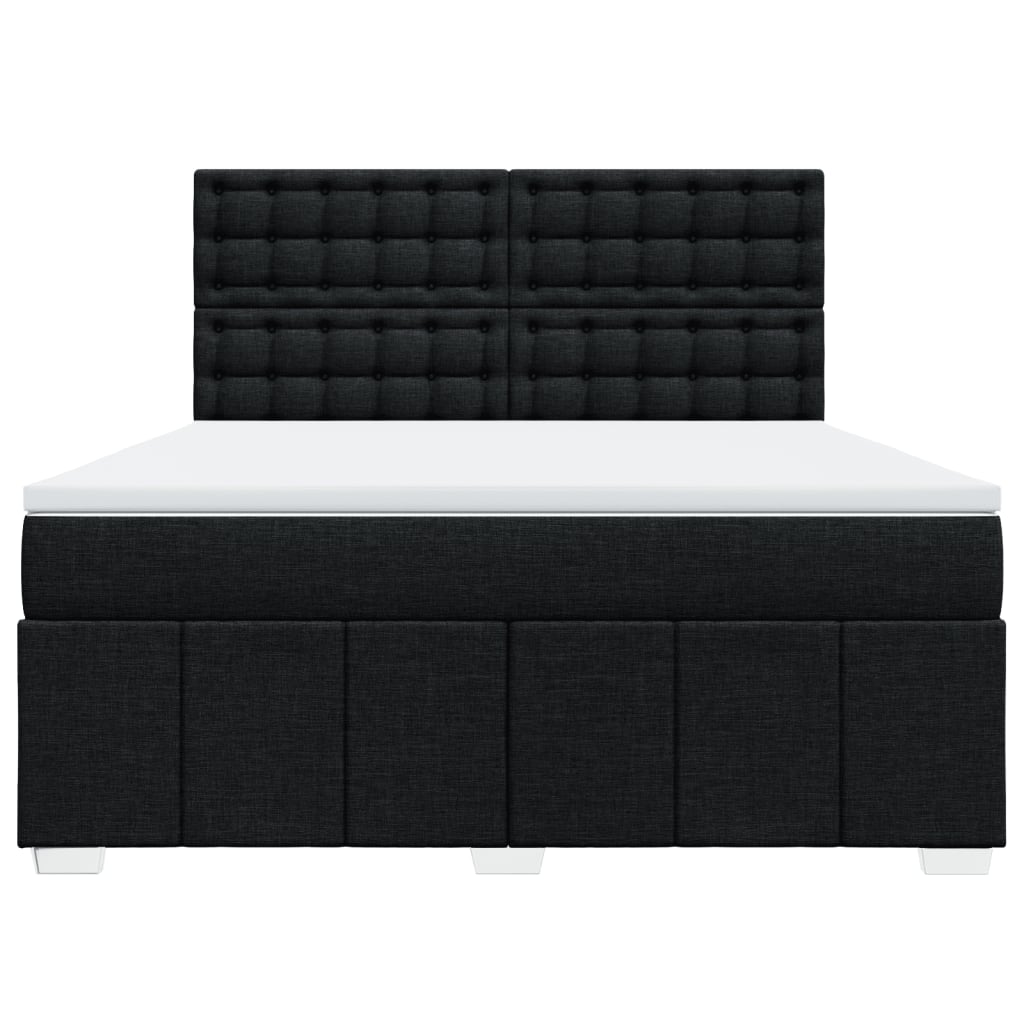 Boxspring met matras stof zwart 180x200 cm is nu te koop bij PeponiXL, paradijselijk wonen!