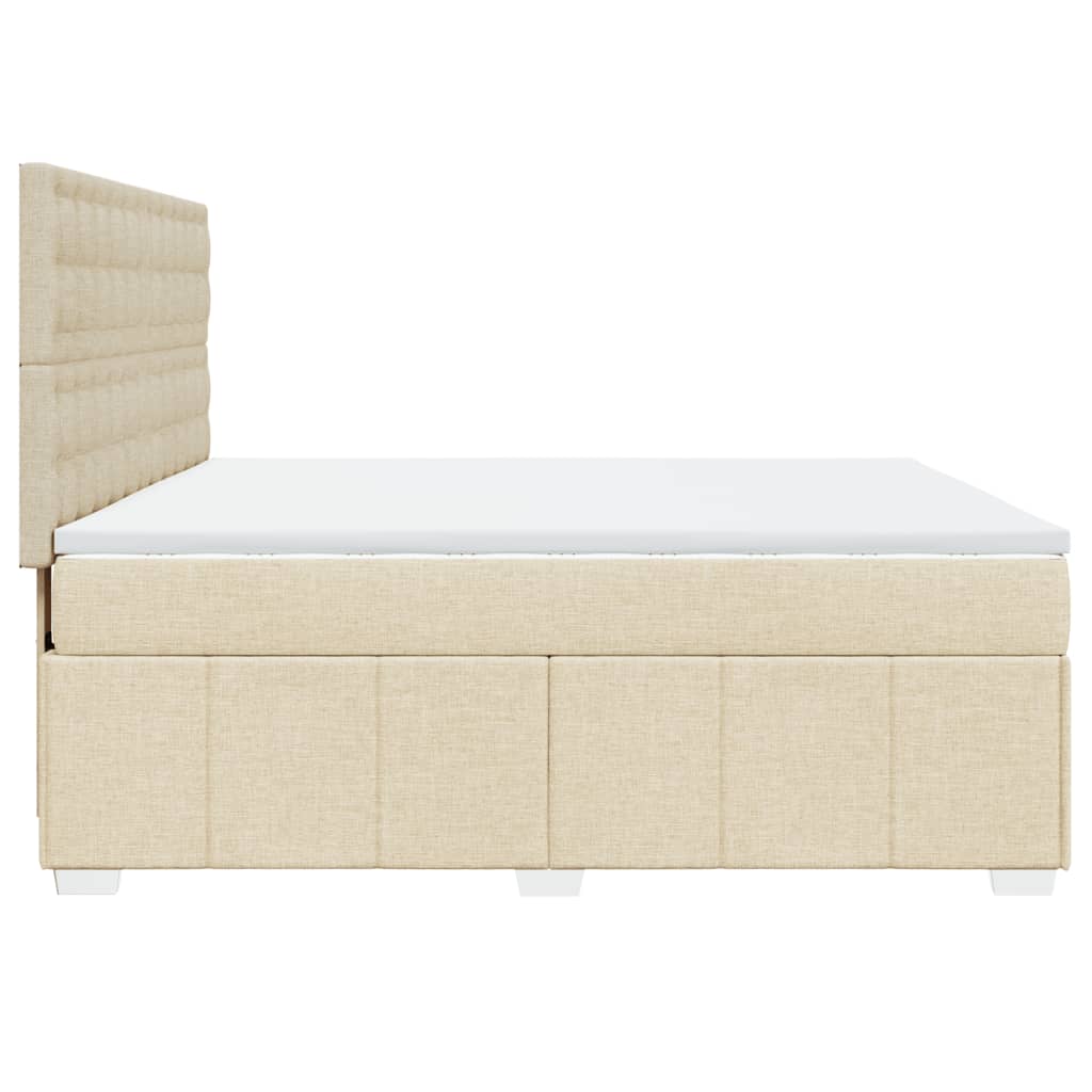 Boxspring met matras stof crèmekleurig 180x200 cm is nu te koop bij PeponiXL, paradijselijk wonen!