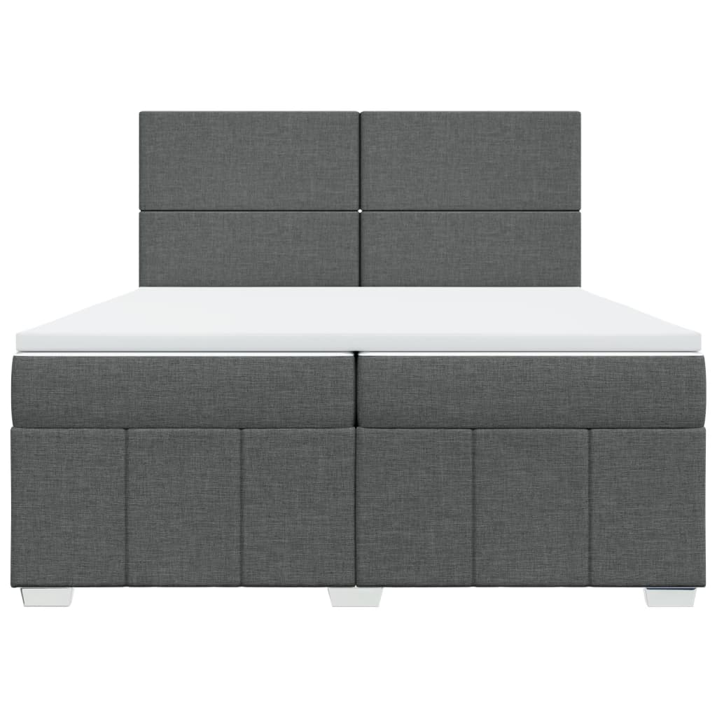 Boxspring met matras stof donkergrijs 200x200 cm is nu te koop bij PeponiXL, paradijselijk wonen!
