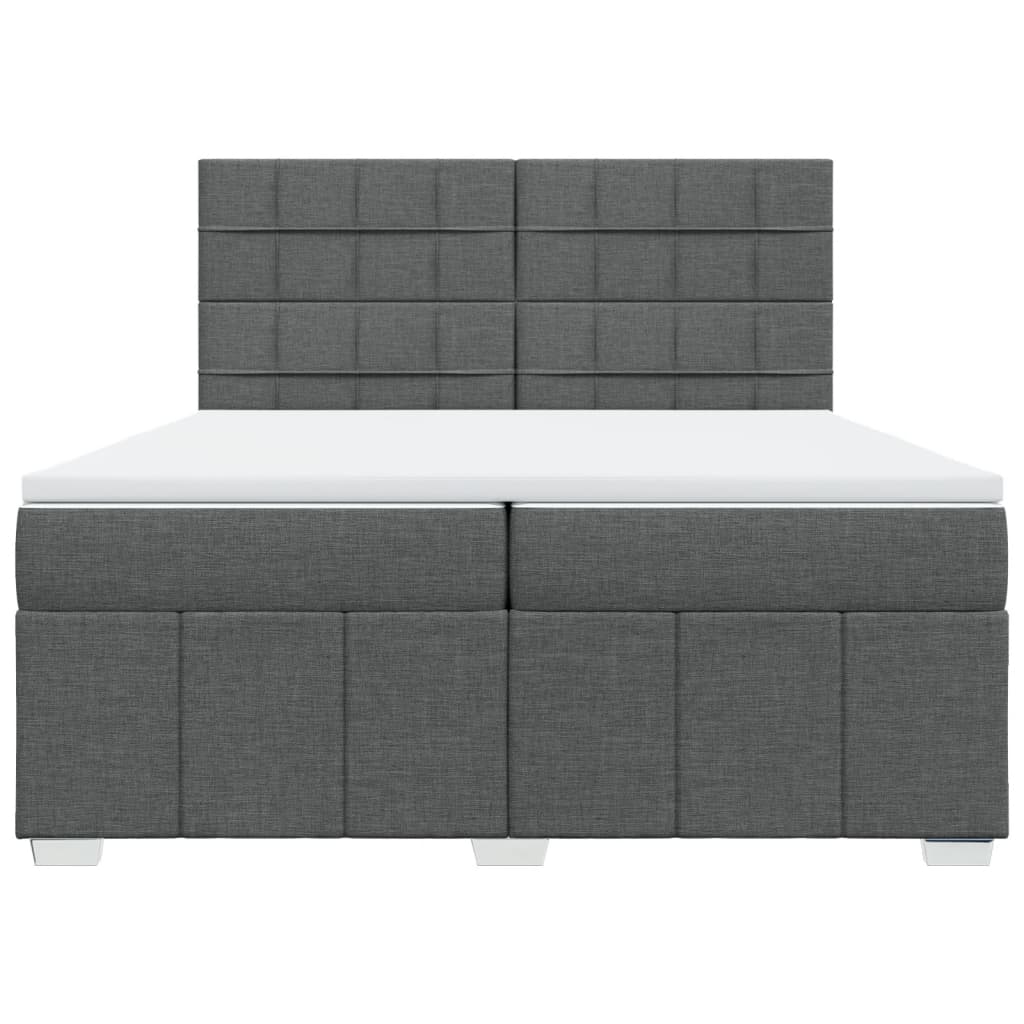Boxspring met matras stof donkergrijs 200x200 cm is nu te koop bij PeponiXL, paradijselijk wonen!