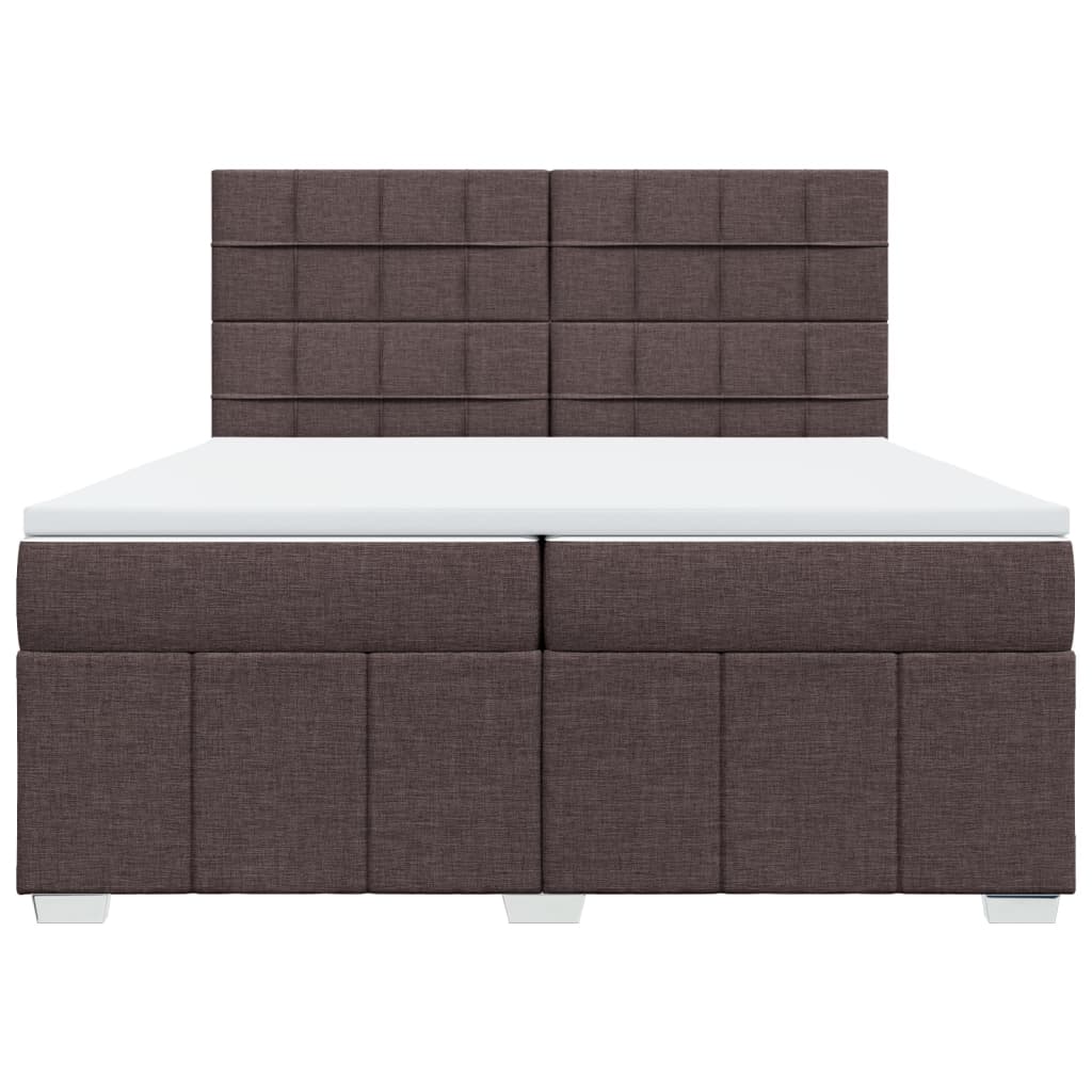 Boxspring met matras stof donkerbruin 200x200 cm is nu te koop bij PeponiXL, paradijselijk wonen!
