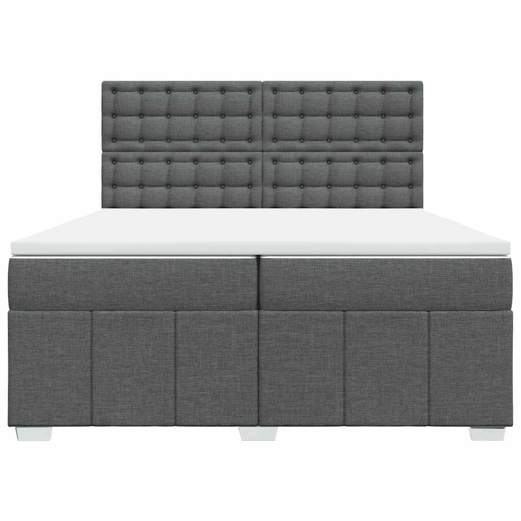 Boxspring met matras stof donkergrijs 200x200 cm is nu te koop bij PeponiXL, paradijselijk wonen!