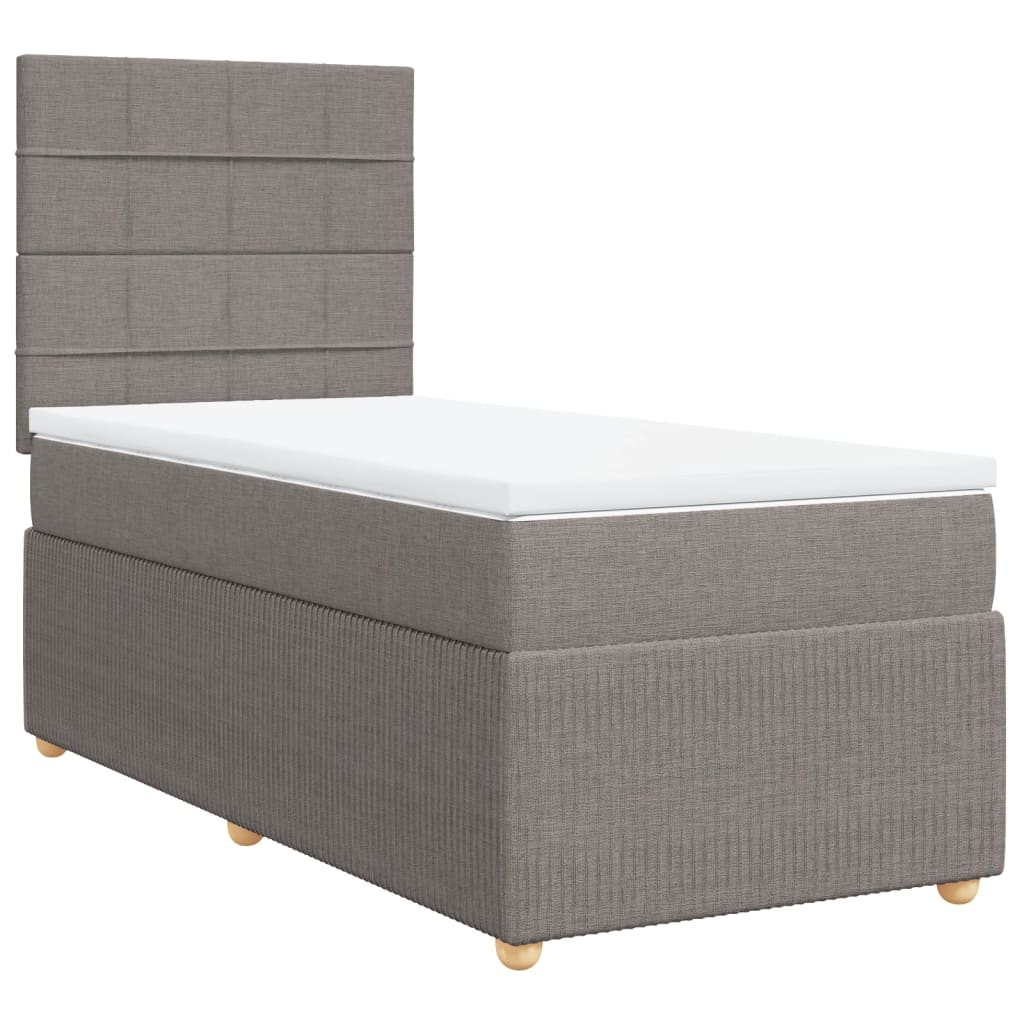 Boxspring met matras stof taupe 80x200 cm is nu te koop bij PeponiXL, paradijselijk wonen!