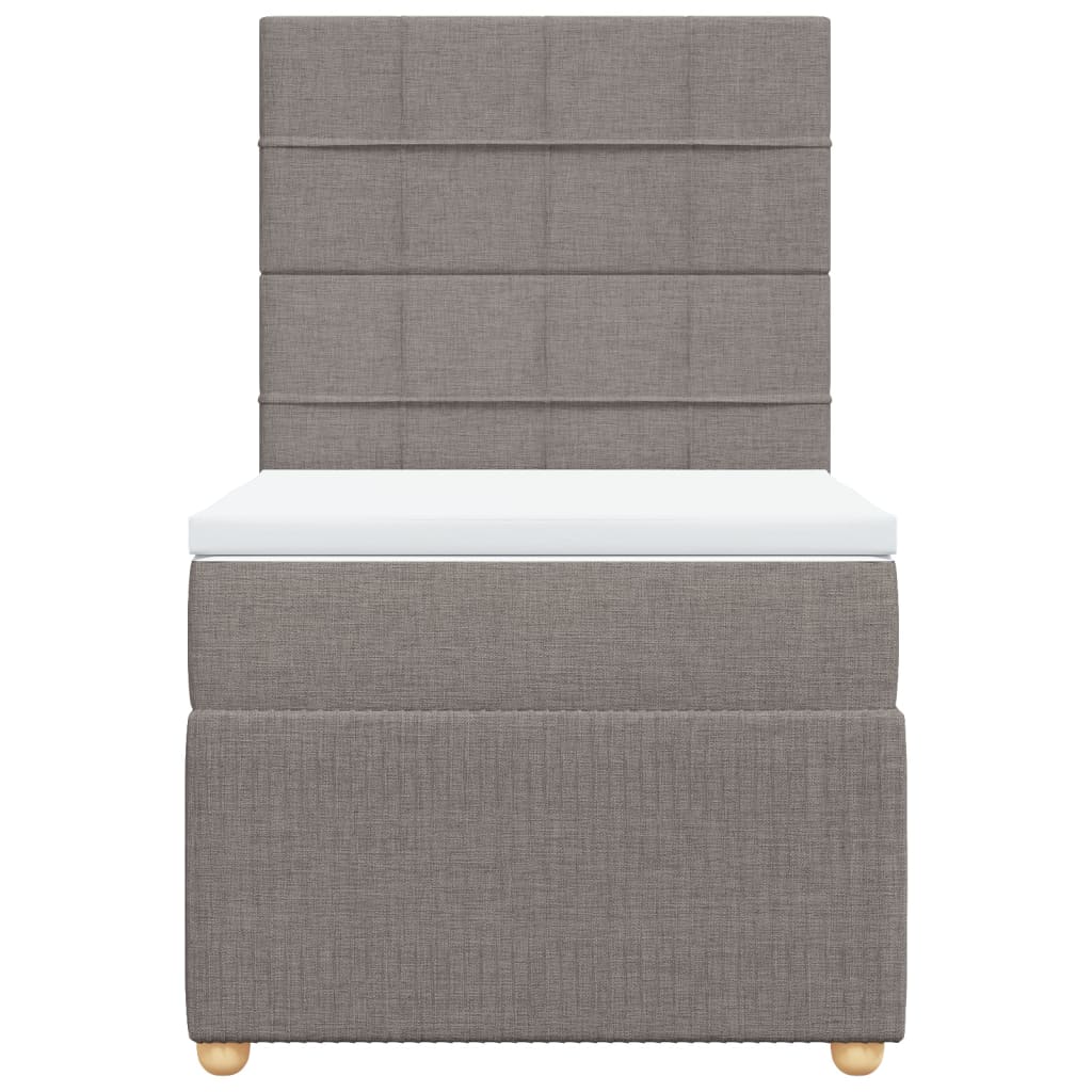 Boxspring met matras stof taupe 80x200 cm is nu te koop bij PeponiXL, paradijselijk wonen!