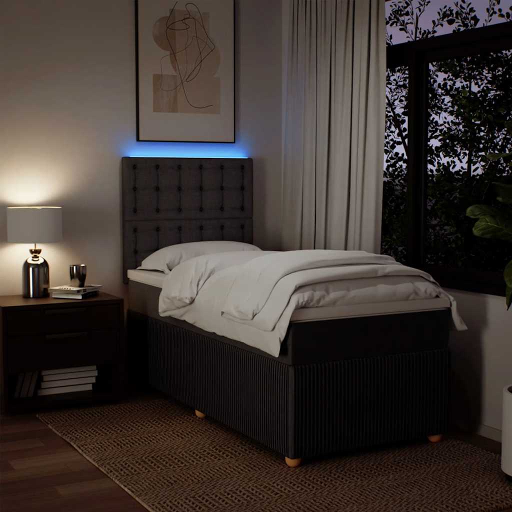 Boxspring met matras stof donkerbruin 80x200 cm is nu te koop bij PeponiXL, paradijselijk wonen!