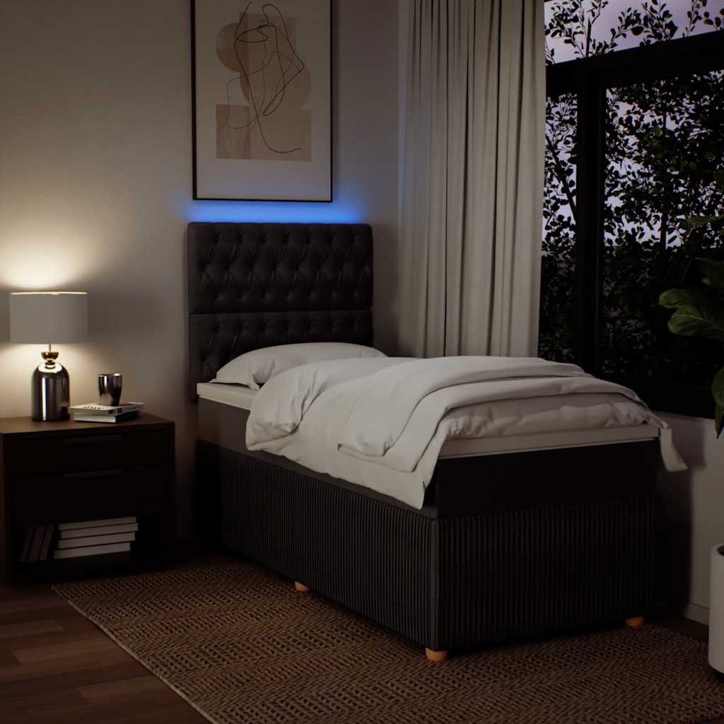 Boxspring met matras stof donkerbruin 90x190 cm is nu te koop bij PeponiXL, paradijselijk wonen!