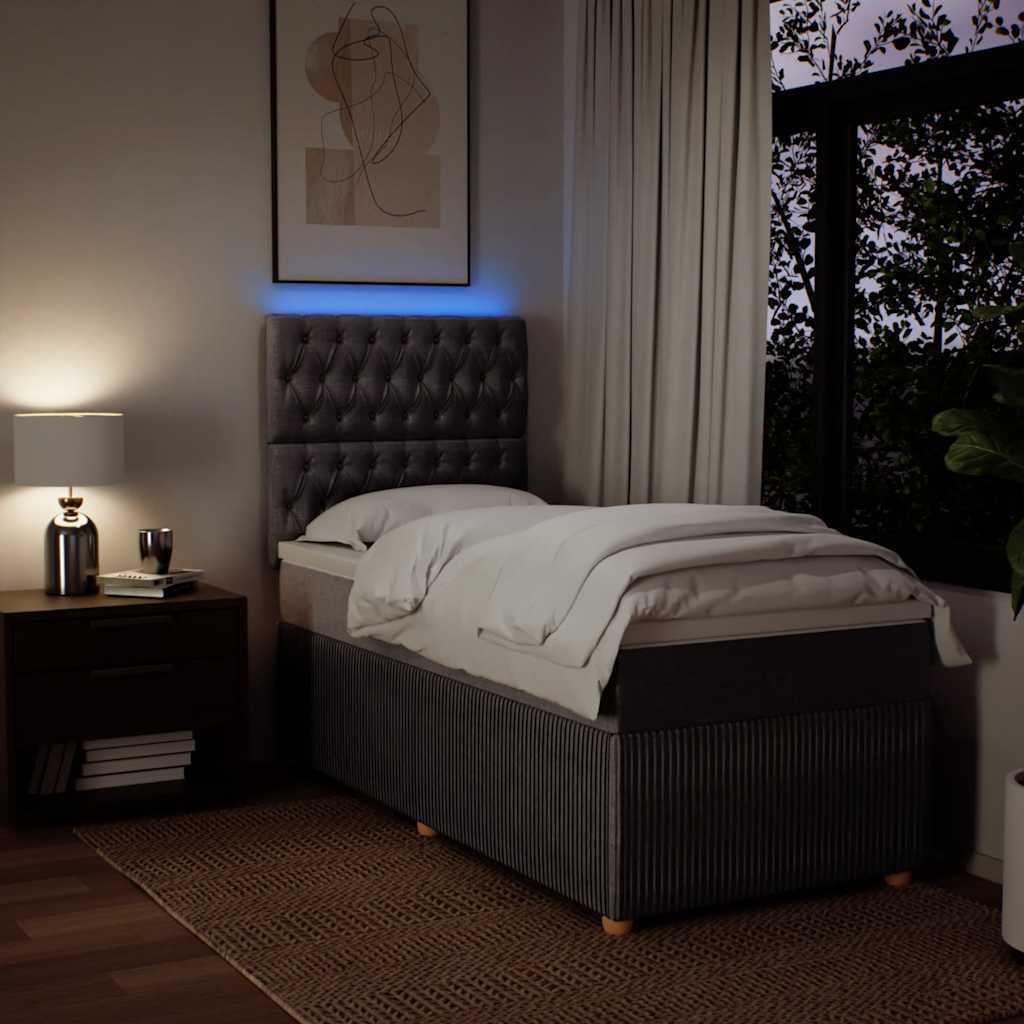 Boxspring met matras stof taupe 90x190 cm is nu te koop bij PeponiXL, paradijselijk wonen!