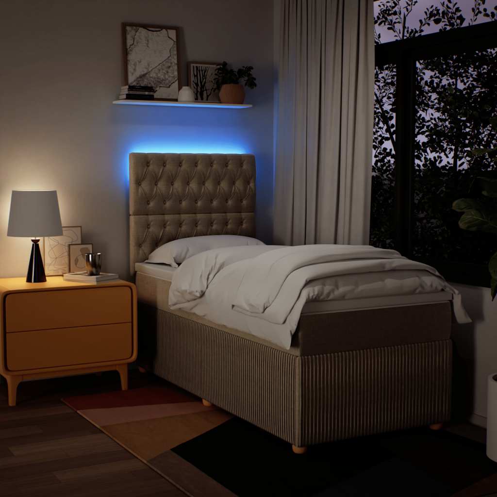 Boxspring met matras stof crèmekleurig 90x190 cm is nu te koop bij PeponiXL, paradijselijk wonen!