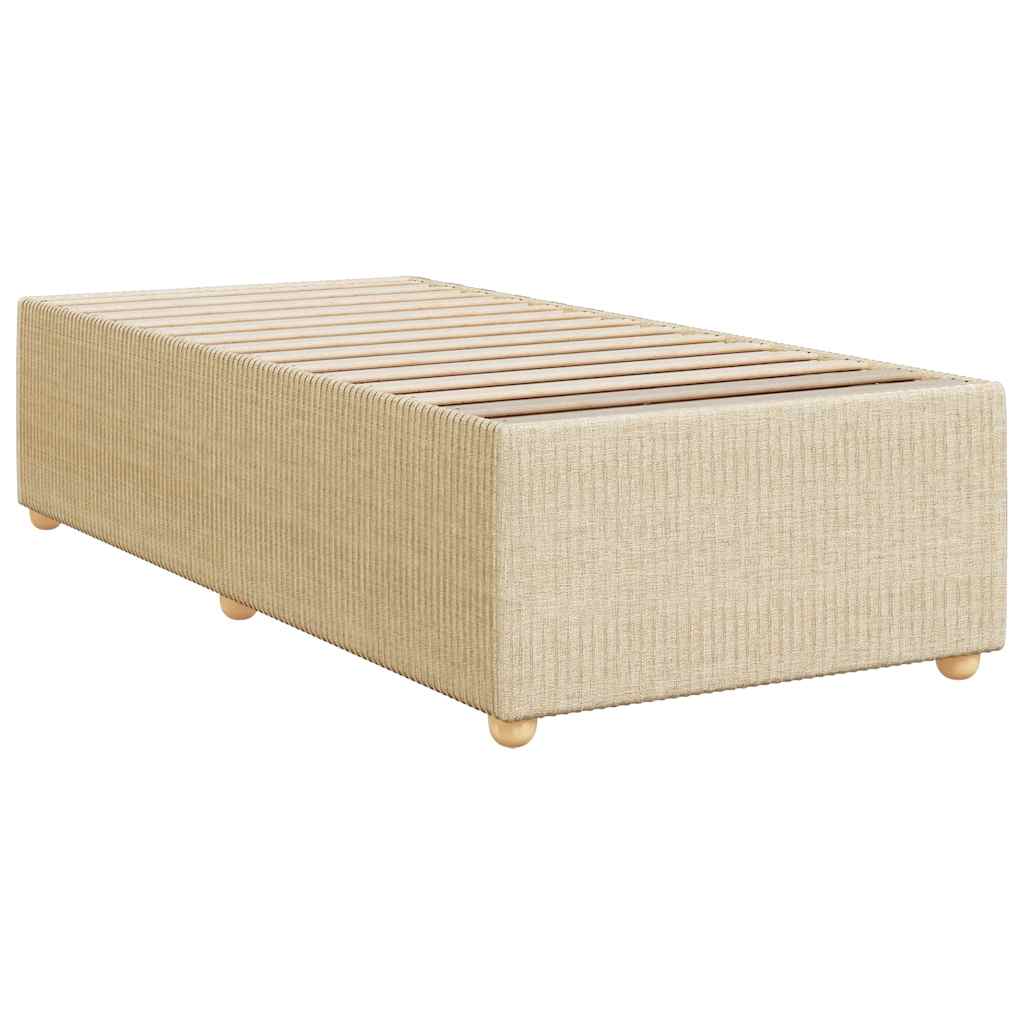Boxspring met matras stof crèmekleurig 90x190 cm is nu te koop bij PeponiXL, paradijselijk wonen!