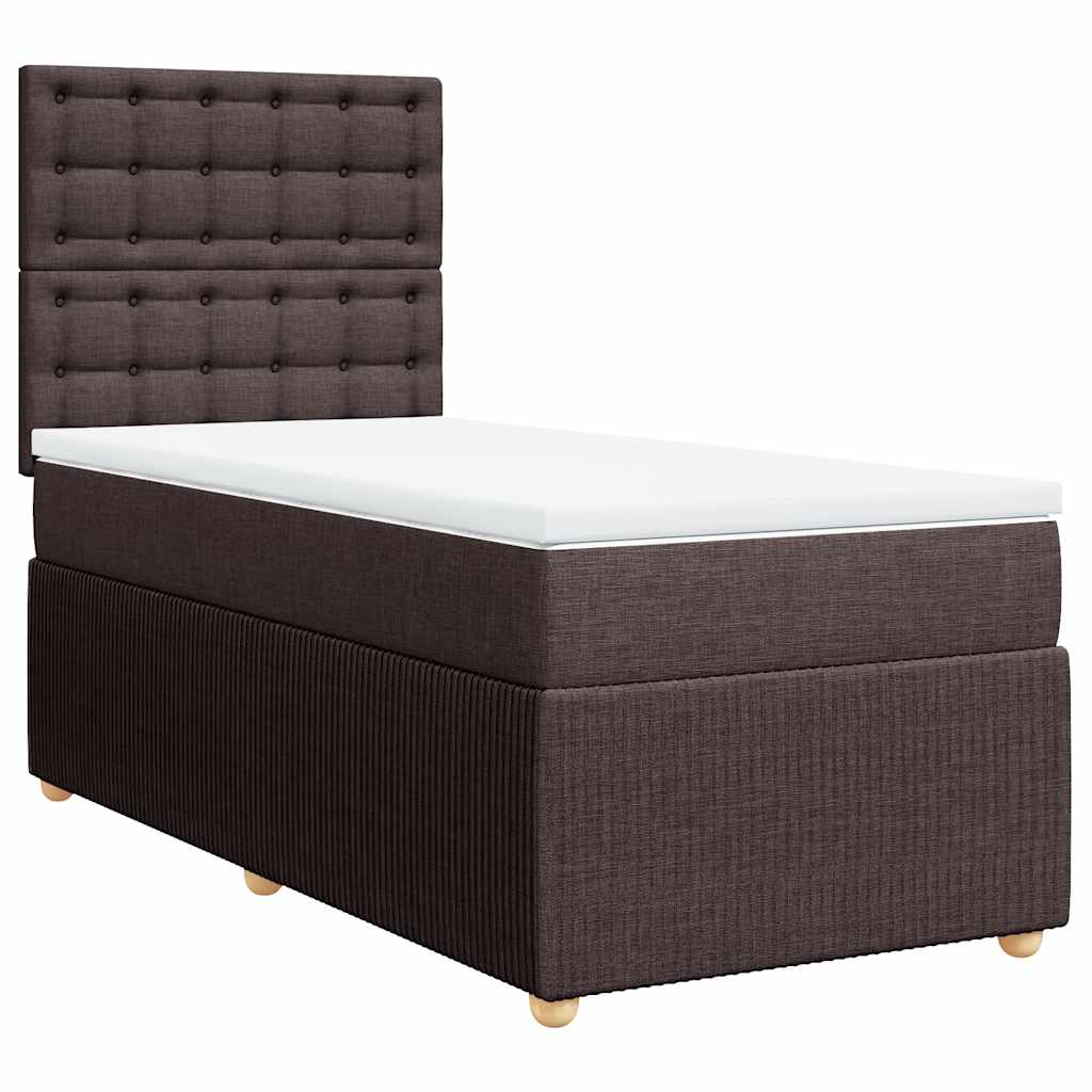 Boxspring met matras stof donkerbruin 90x190 cm is nu te koop bij PeponiXL, paradijselijk wonen!