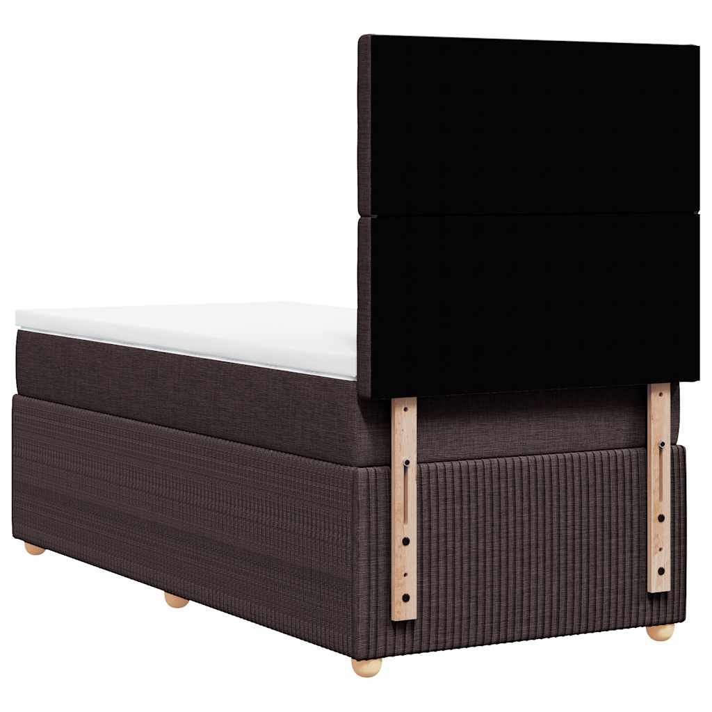 Boxspring met matras stof donkerbruin 90x190 cm is nu te koop bij PeponiXL, paradijselijk wonen!