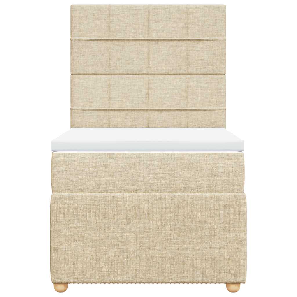 Boxspring met matras stof crèmekleurig 90x200 cm is nu te koop bij PeponiXL, paradijselijk wonen!