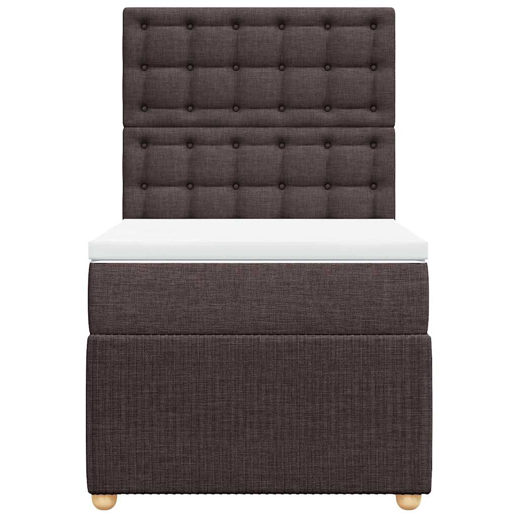 Boxspring met matras stof donkerbruin 90x200 cm is nu te koop bij PeponiXL, paradijselijk wonen!