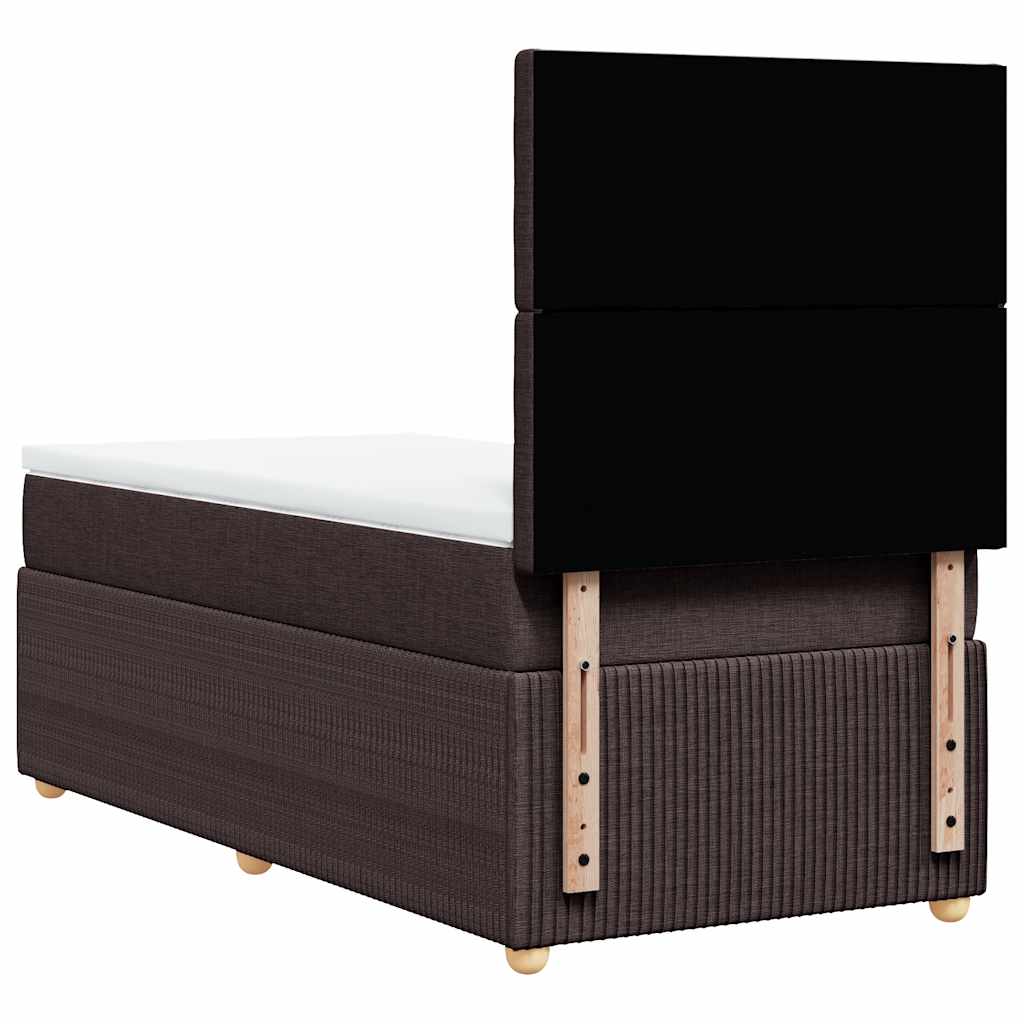 Boxspring met matras stof donkerbruin 90x200 cm is nu te koop bij PeponiXL, paradijselijk wonen!