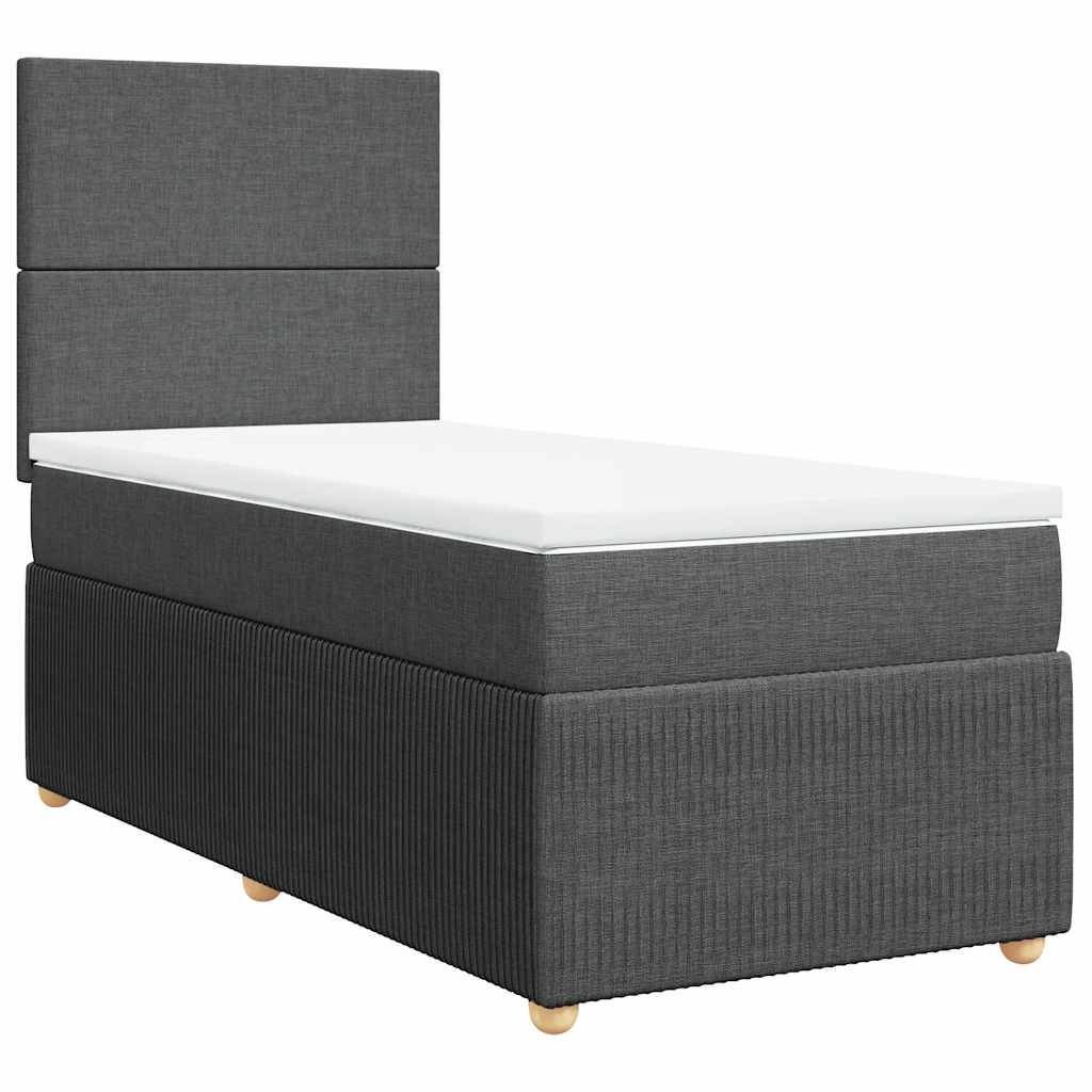 Boxspring met matras stof donkergrijs 100x200 cm is nu te koop bij PeponiXL, paradijselijk wonen!