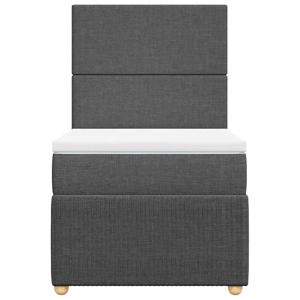 Boxspring met matras stof donkergrijs 100x200 cm is nu te koop bij PeponiXL, paradijselijk wonen!