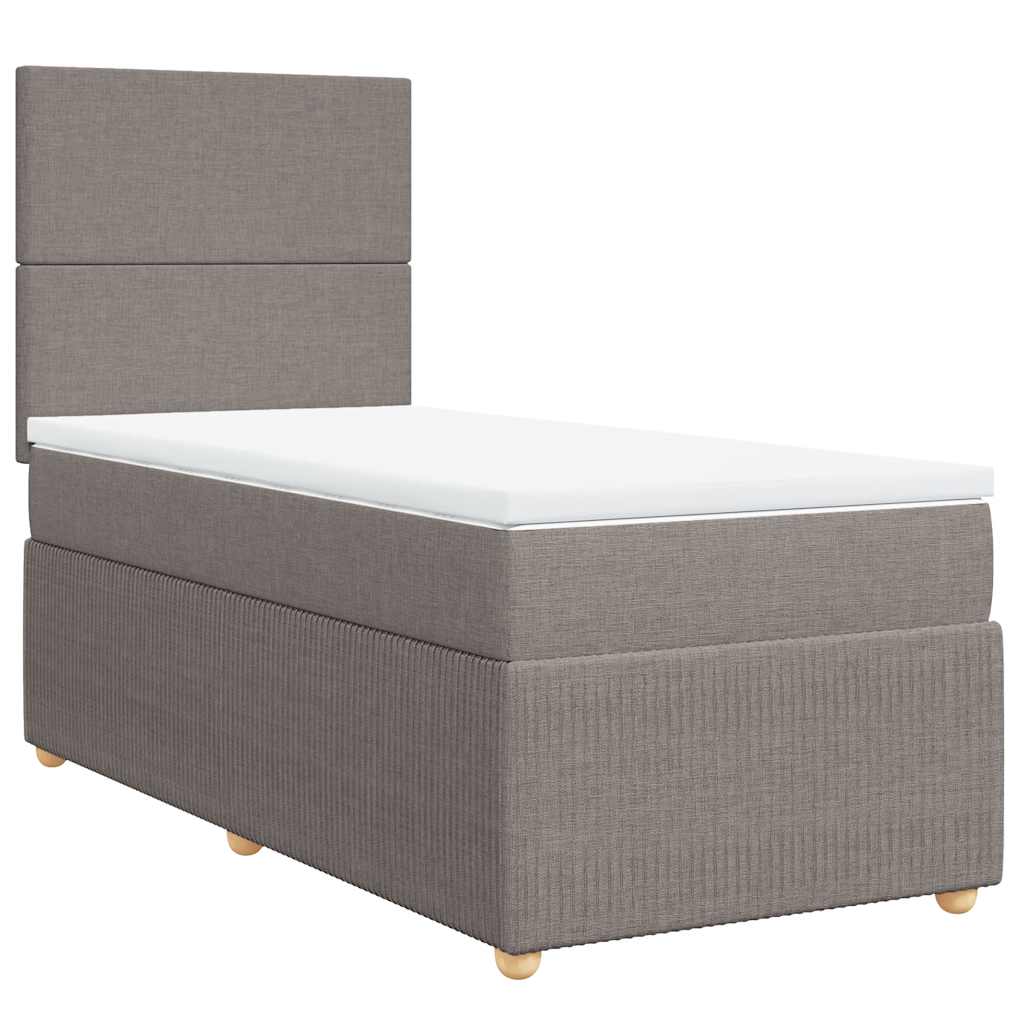 Boxspring met matras stof taupe 100x200 cm is nu te koop bij PeponiXL, paradijselijk wonen!