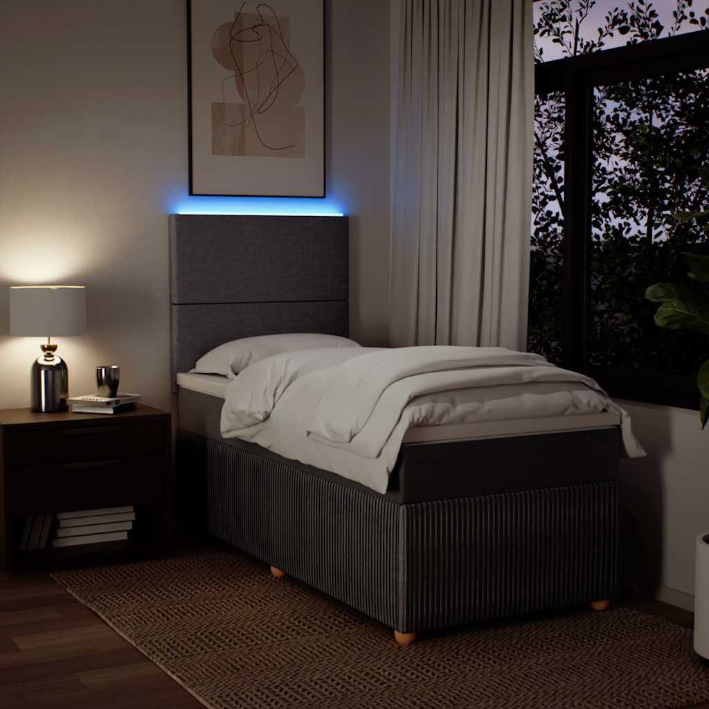 Boxspring met matras stof taupe 100x200 cm is nu te koop bij PeponiXL, paradijselijk wonen!