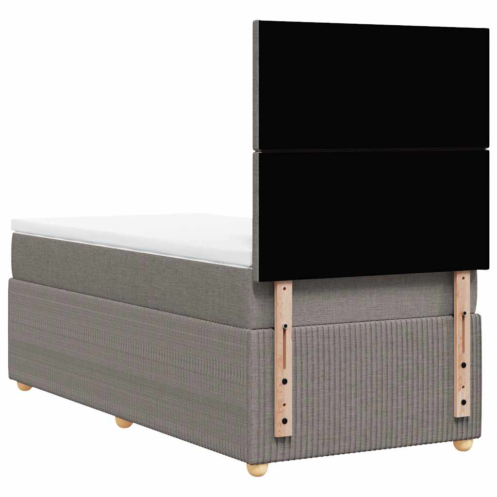 Boxspring met matras stof taupe 100x200 cm is nu te koop bij PeponiXL, paradijselijk wonen!