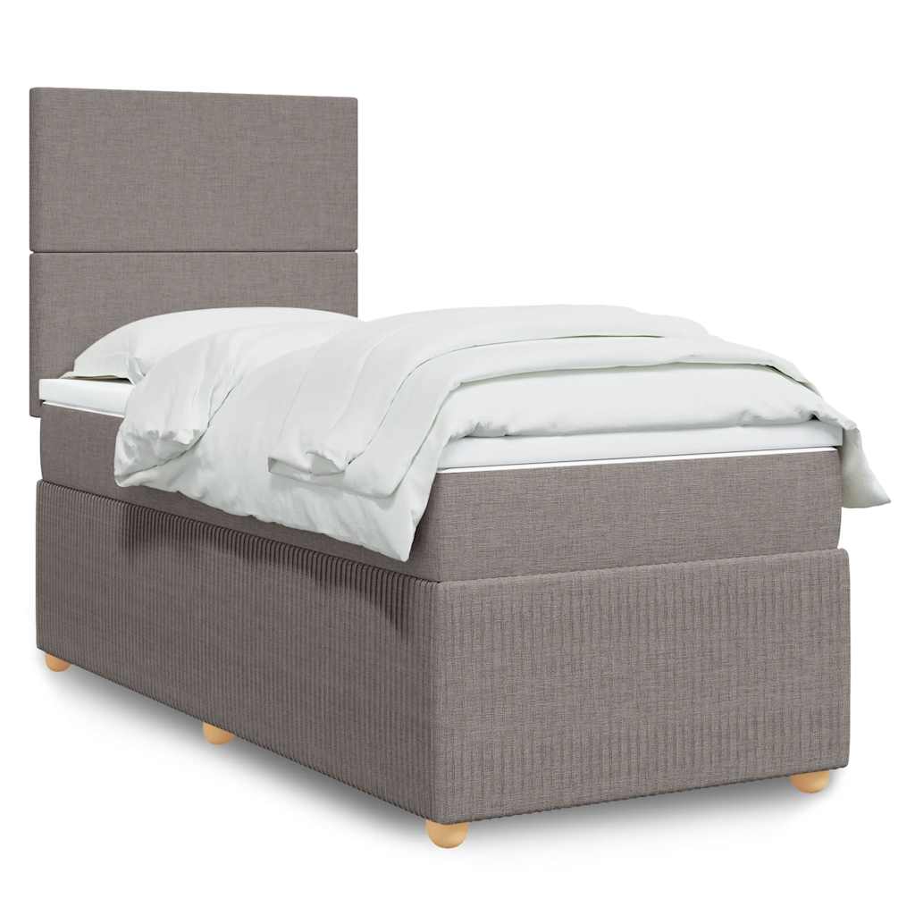 Boxspring met matras stof taupe 100x200 cm is nu te koop bij PeponiXL, paradijselijk wonen!