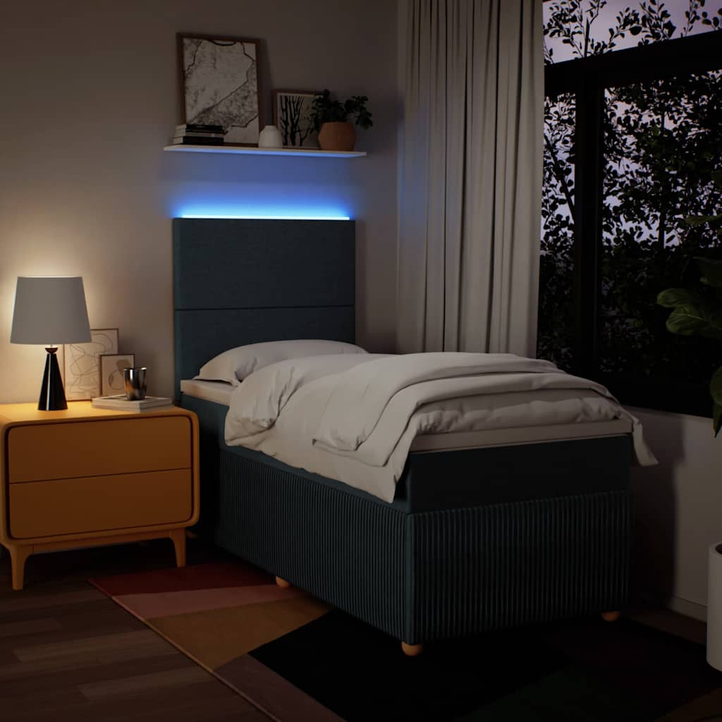 Boxspring met matras stof blauw 100x200 cm is nu te koop bij PeponiXL, paradijselijk wonen!