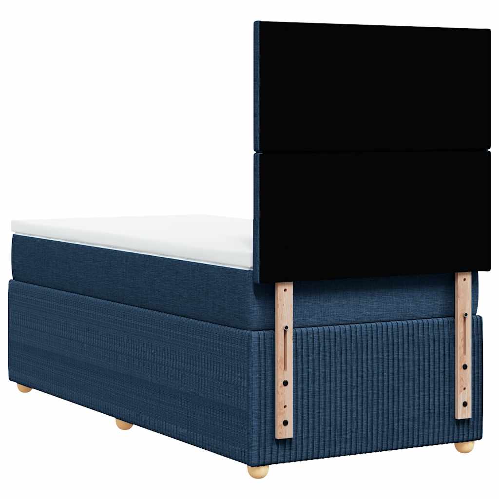Boxspring met matras stof blauw 100x200 cm is nu te koop bij PeponiXL, paradijselijk wonen!