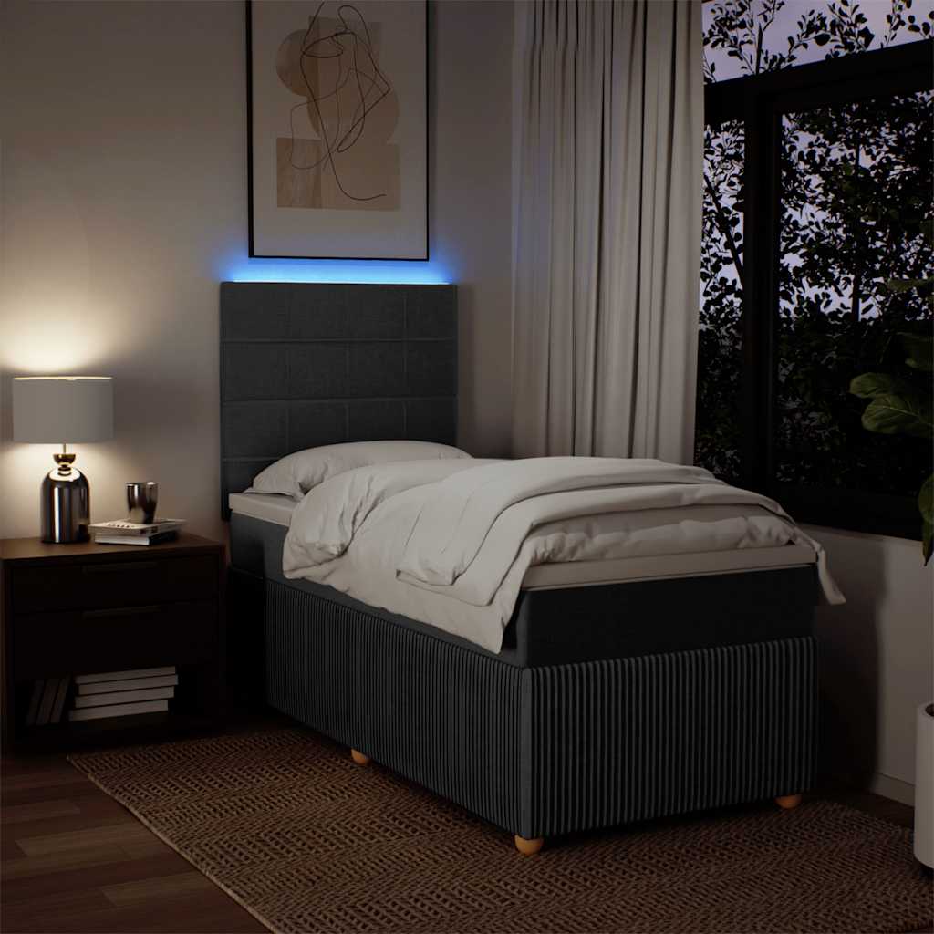 Boxspring met matras stof donkergrijs 100x200 cm is nu te koop bij PeponiXL, paradijselijk wonen!