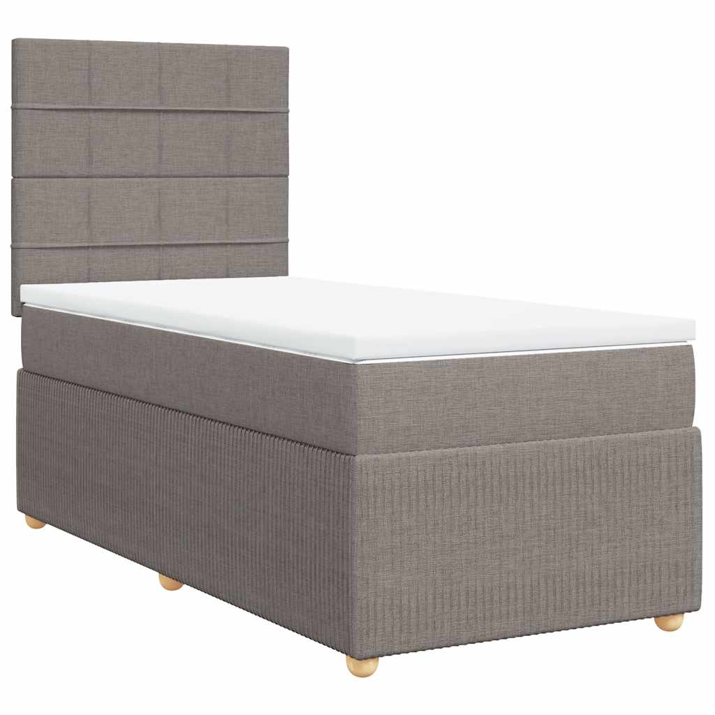 Boxspring met matras stof taupe 100x200 cm is nu te koop bij PeponiXL, paradijselijk wonen!