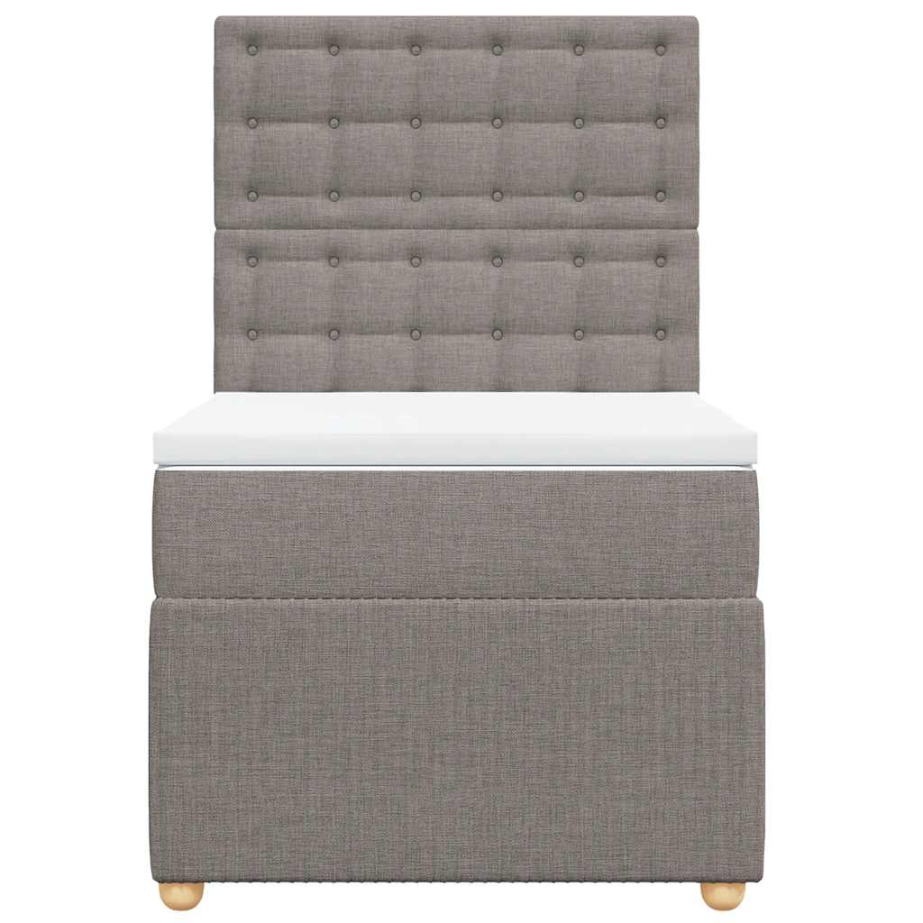 Boxspring met matras stof taupe 100x200 cm is nu te koop bij PeponiXL, paradijselijk wonen!