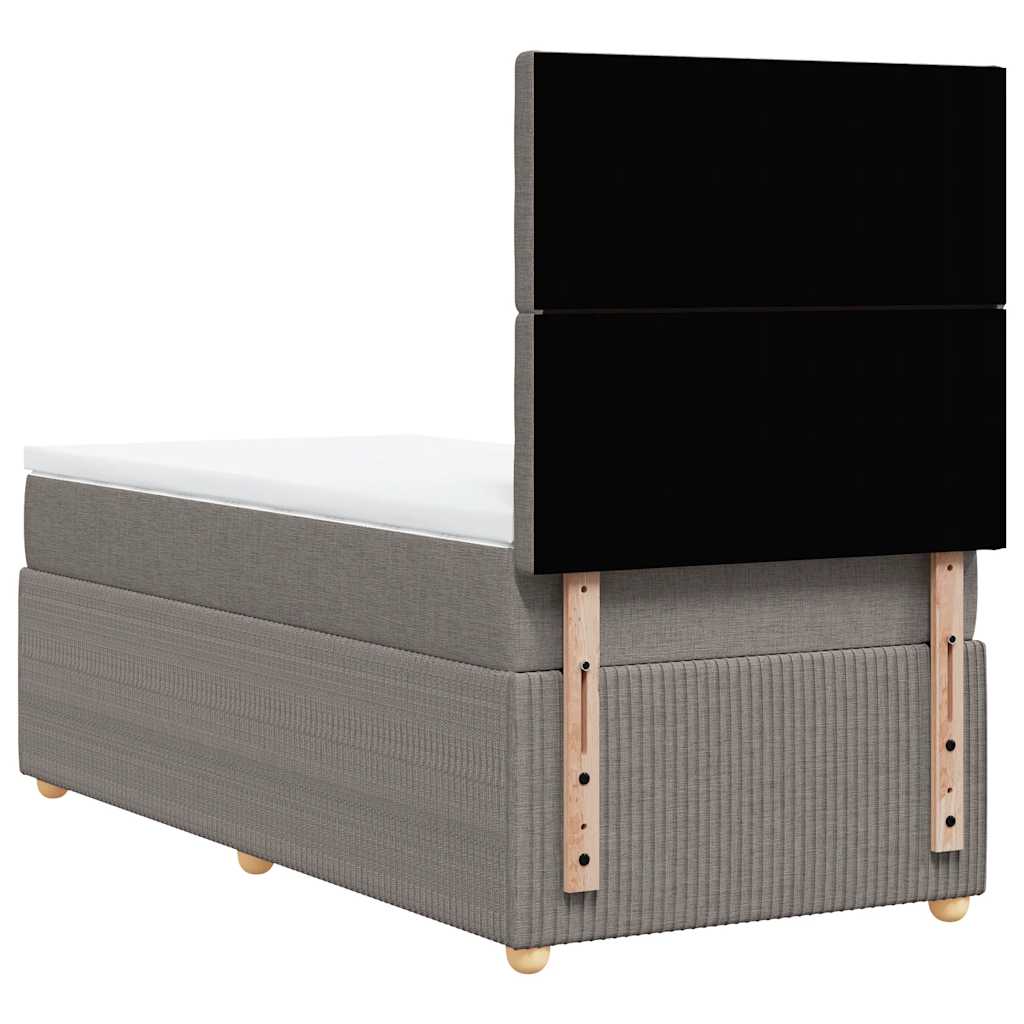 Boxspring met matras stof taupe 100x200 cm is nu te koop bij PeponiXL, paradijselijk wonen!