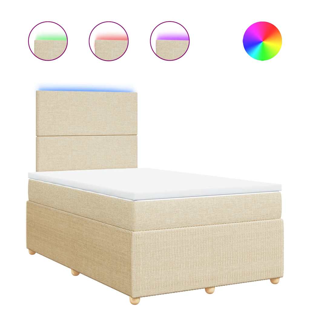 Boxspring met matras stof crèmekleurig 120x190 cm is nu te koop bij PeponiXL, paradijselijk wonen!