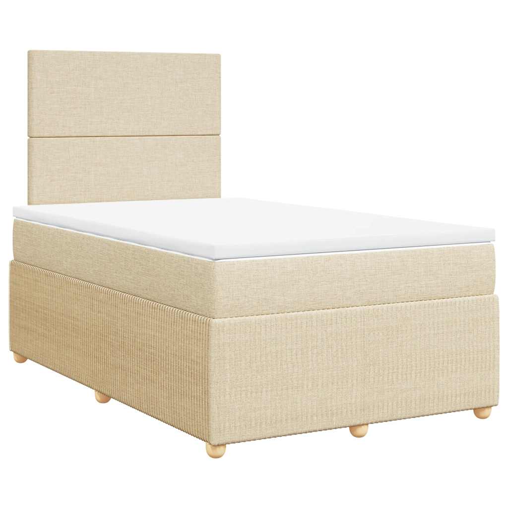Boxspring met matras stof crèmekleurig 120x190 cm is nu te koop bij PeponiXL, paradijselijk wonen!