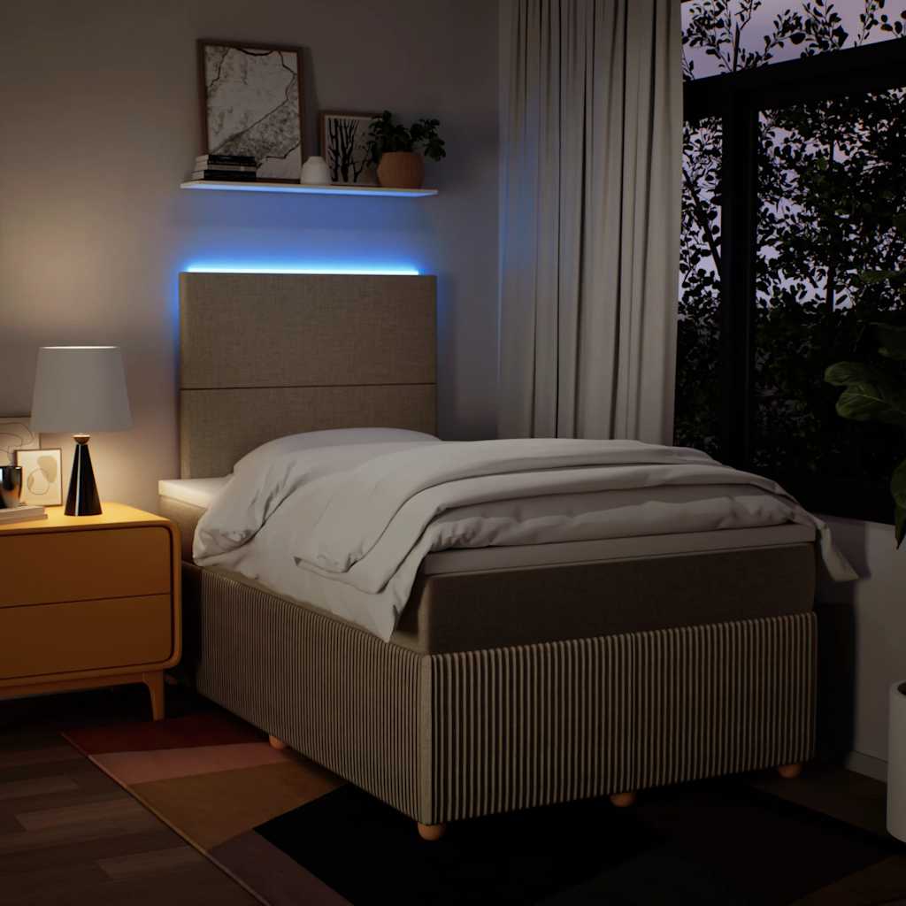 Boxspring met matras stof crèmekleurig 120x190 cm is nu te koop bij PeponiXL, paradijselijk wonen!