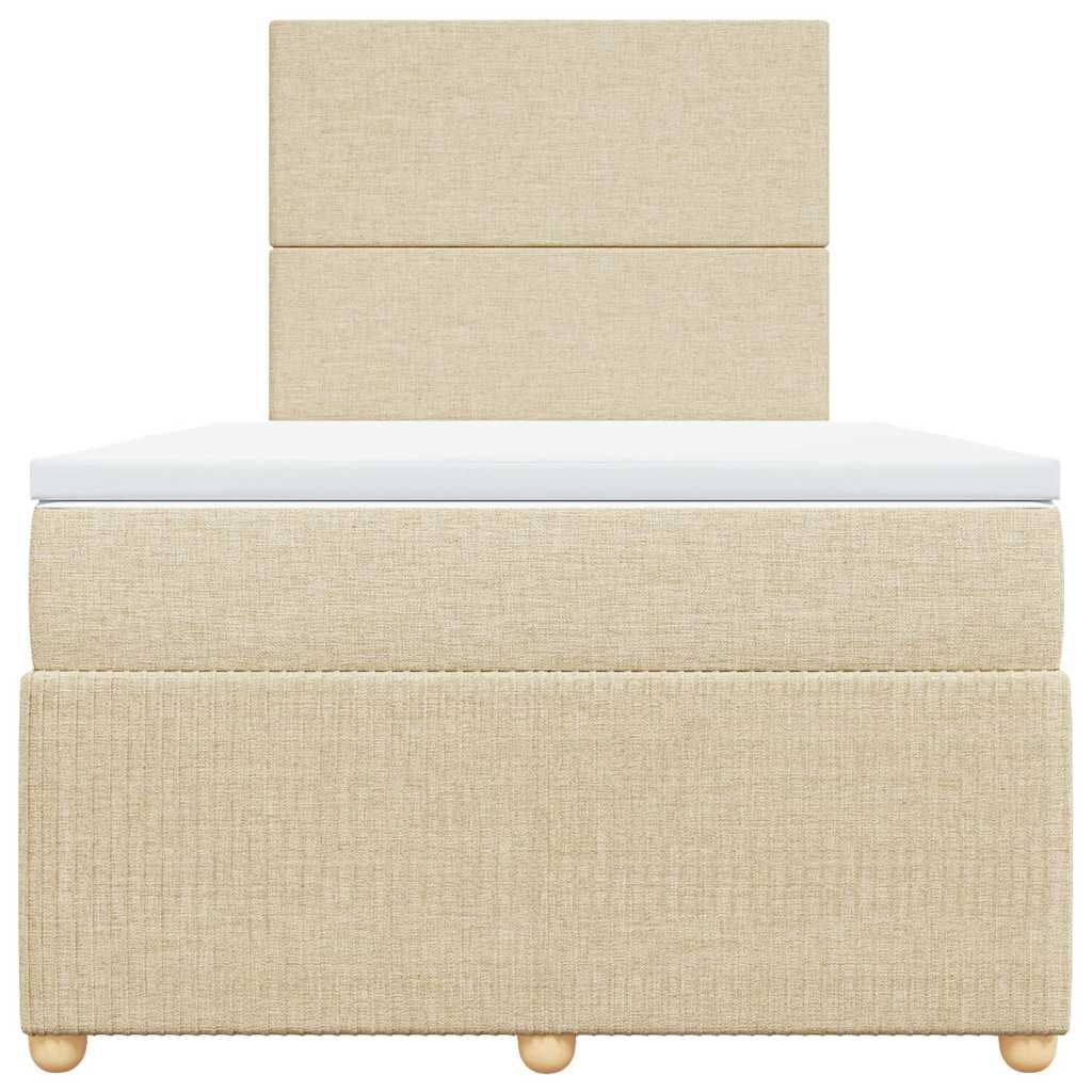 Boxspring met matras stof crèmekleurig 120x190 cm is nu te koop bij PeponiXL, paradijselijk wonen!
