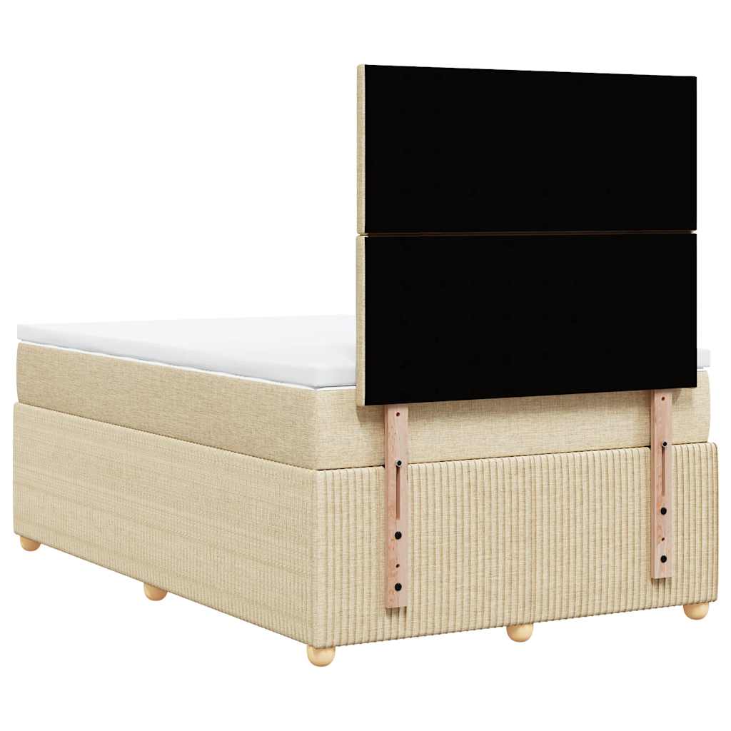 Boxspring met matras stof crèmekleurig 120x190 cm is nu te koop bij PeponiXL, paradijselijk wonen!