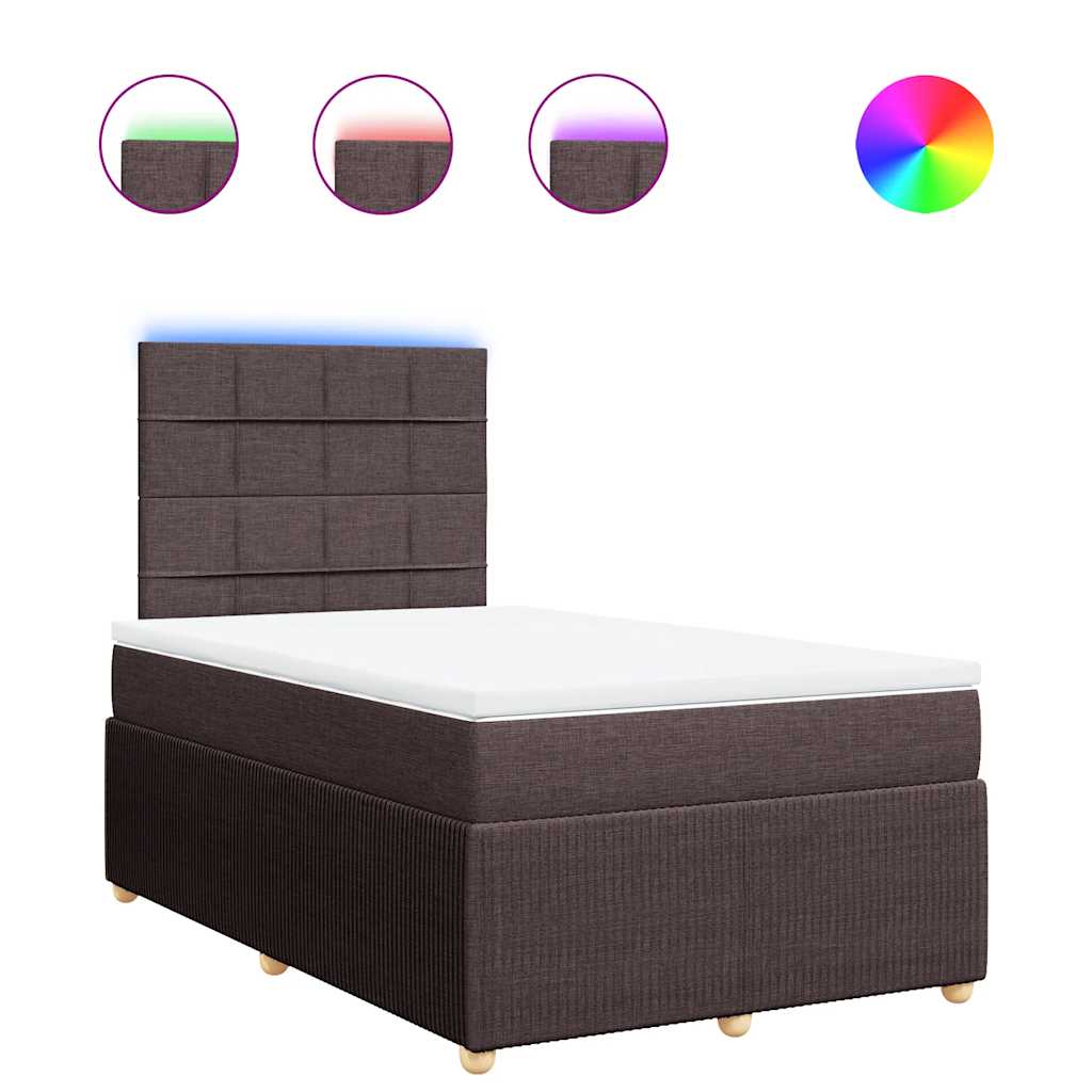 Boxspring met matras stof donkerbruin 120x190 cm is nu te koop bij PeponiXL, paradijselijk wonen!