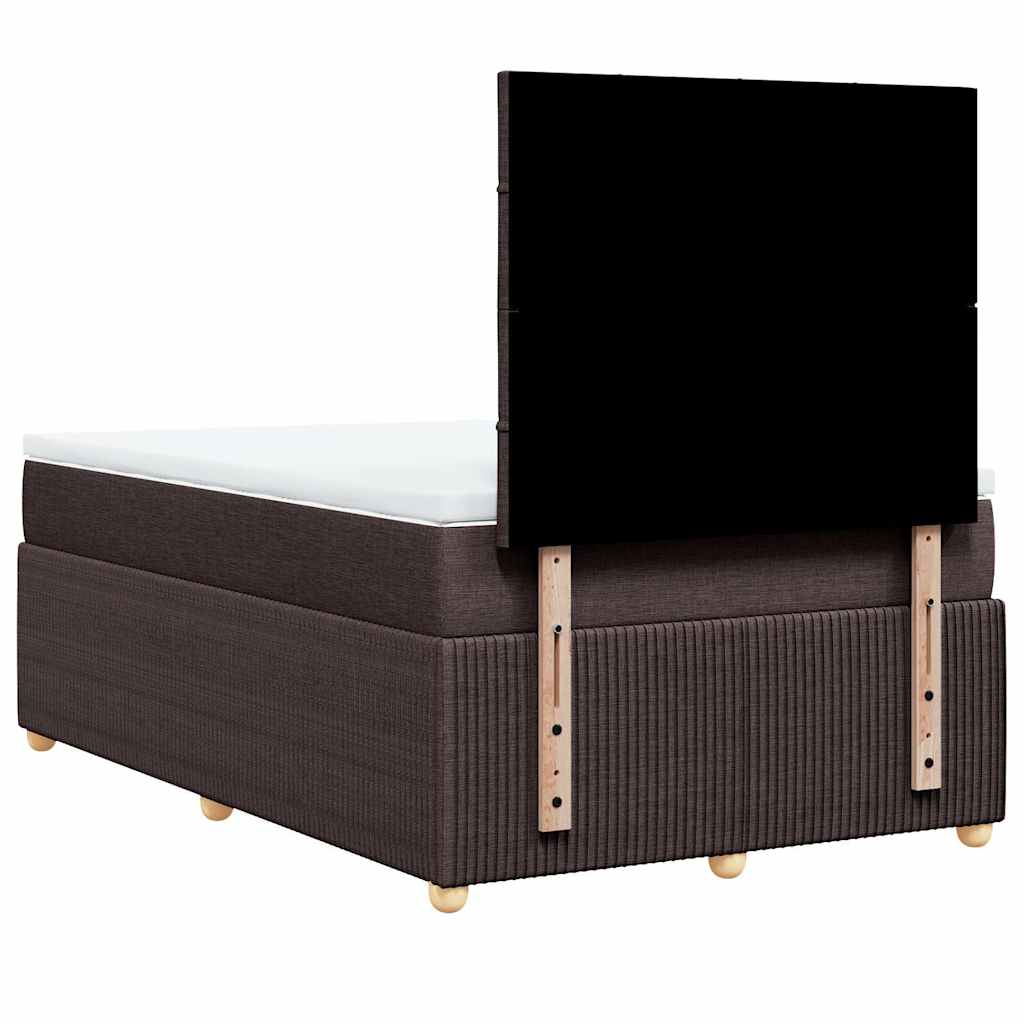 Boxspring met matras stof donkerbruin 120x190 cm is nu te koop bij PeponiXL, paradijselijk wonen!