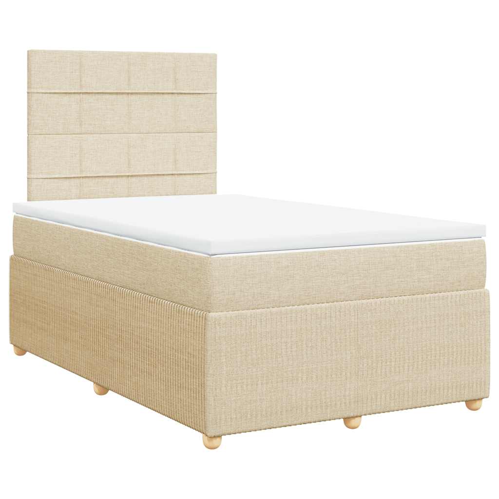 Boxspring met matras stof crèmekleurig 120x190 cm is nu te koop bij PeponiXL, paradijselijk wonen!