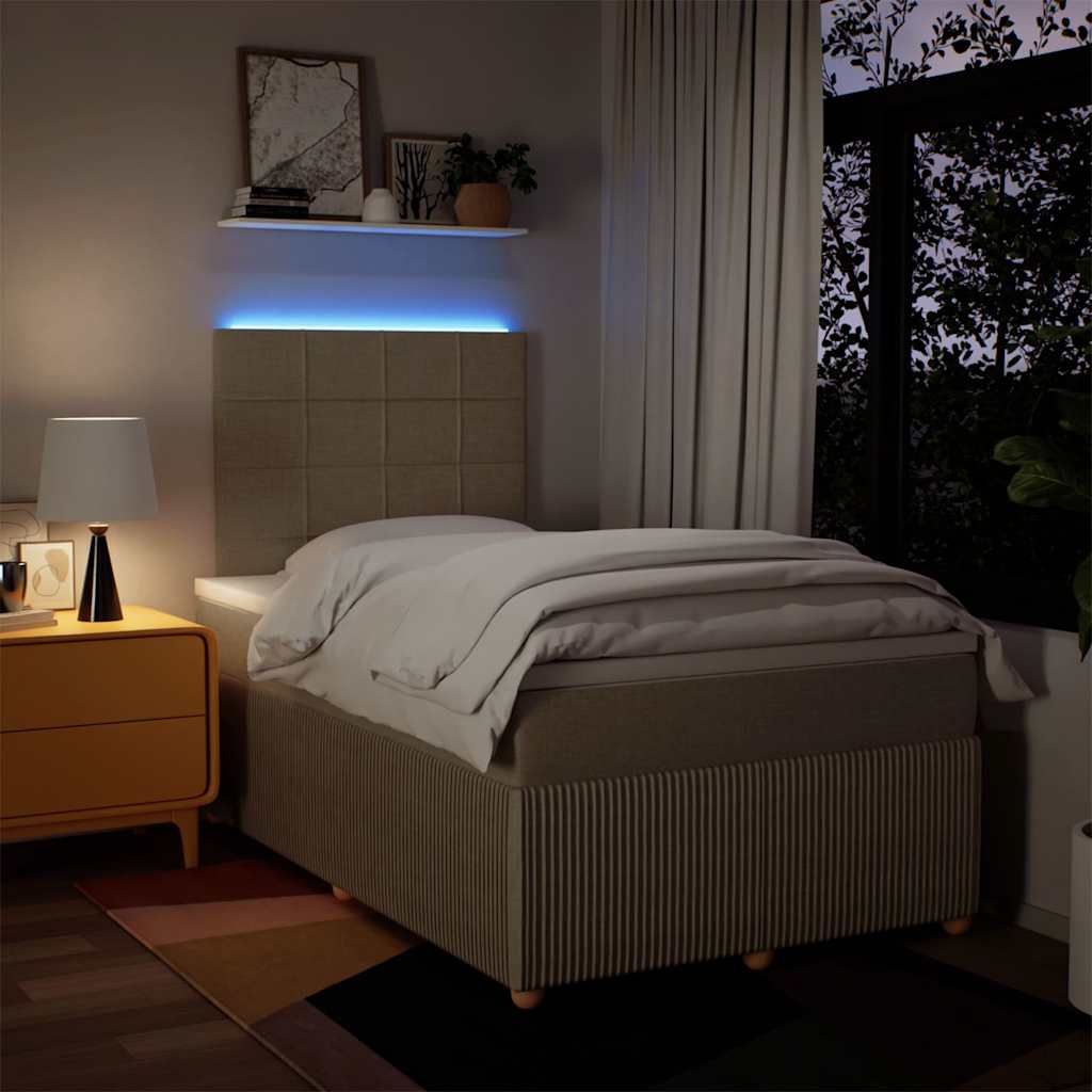 Boxspring met matras stof crèmekleurig 120x190 cm is nu te koop bij PeponiXL, paradijselijk wonen!