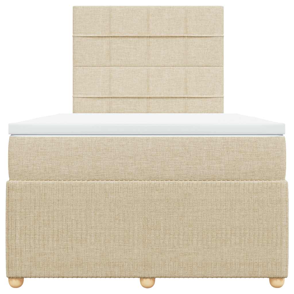 Boxspring met matras stof crèmekleurig 120x190 cm is nu te koop bij PeponiXL, paradijselijk wonen!