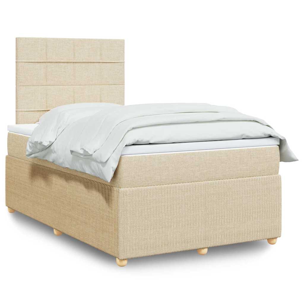 Boxspring met matras stof crèmekleurig 120x190 cm is nu te koop bij PeponiXL, paradijselijk wonen!