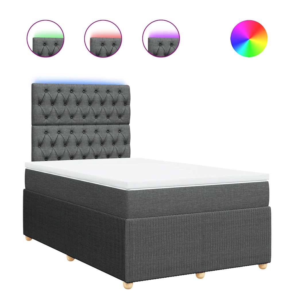 Boxspring met matras stof donkergrijs 120x190 cm is nu te koop bij PeponiXL, paradijselijk wonen!
