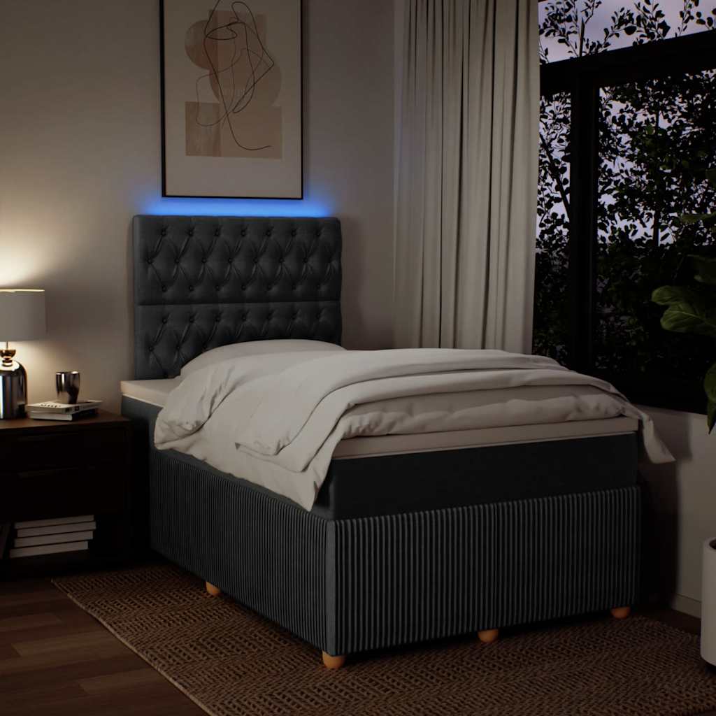 Boxspring met matras stof donkergrijs 120x190 cm is nu te koop bij PeponiXL, paradijselijk wonen!