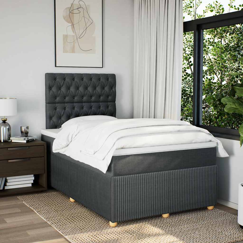 Boxspring met matras stof donkergrijs 120x190 cm is nu te koop bij PeponiXL, paradijselijk wonen!