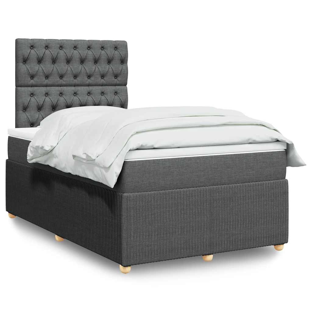 Boxspring met matras stof donkergrijs 120x190 cm is nu te koop bij PeponiXL, paradijselijk wonen!