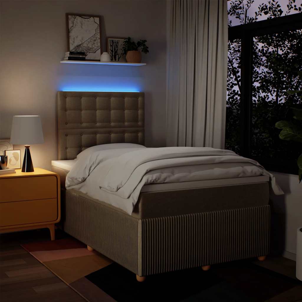Boxspring met matras stof crèmekleurig 120x190 cm is nu te koop bij PeponiXL, paradijselijk wonen!