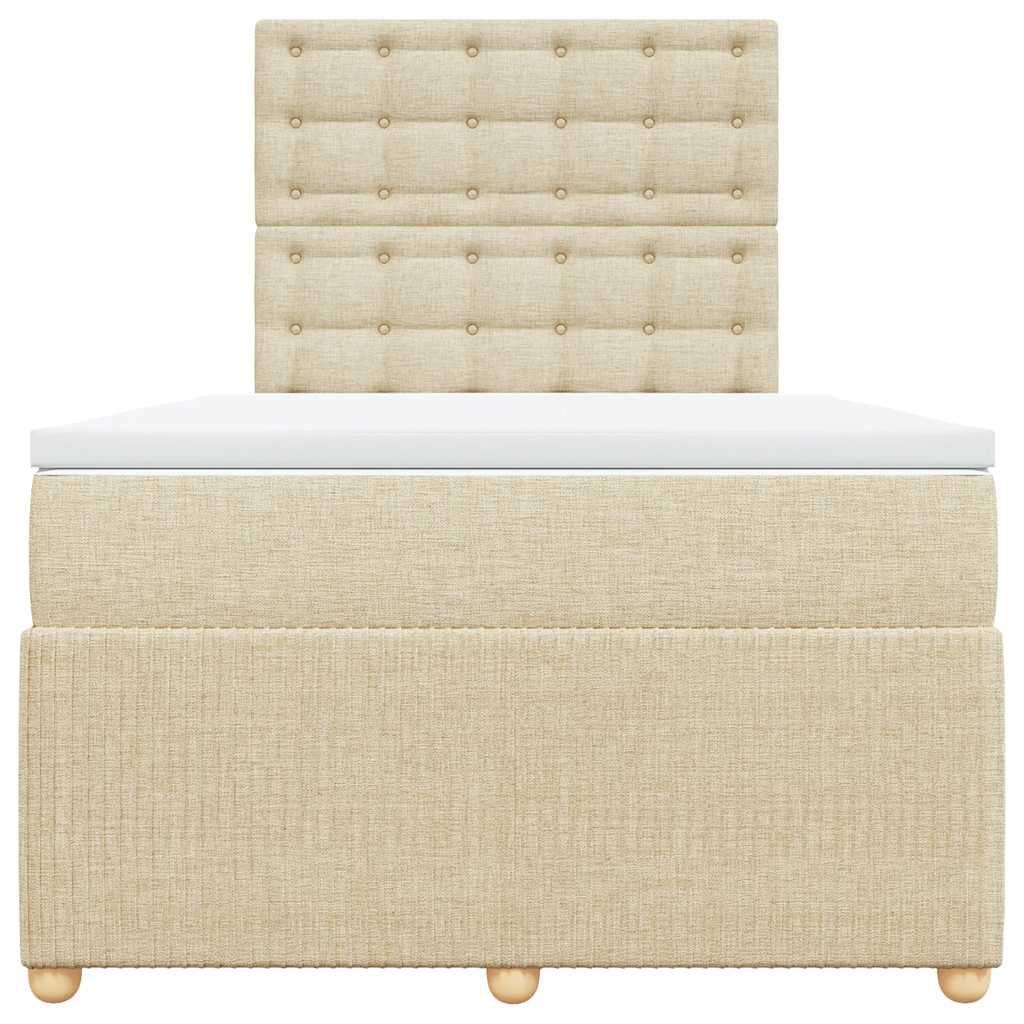 Boxspring met matras stof crèmekleurig 120x190 cm is nu te koop bij PeponiXL, paradijselijk wonen!
