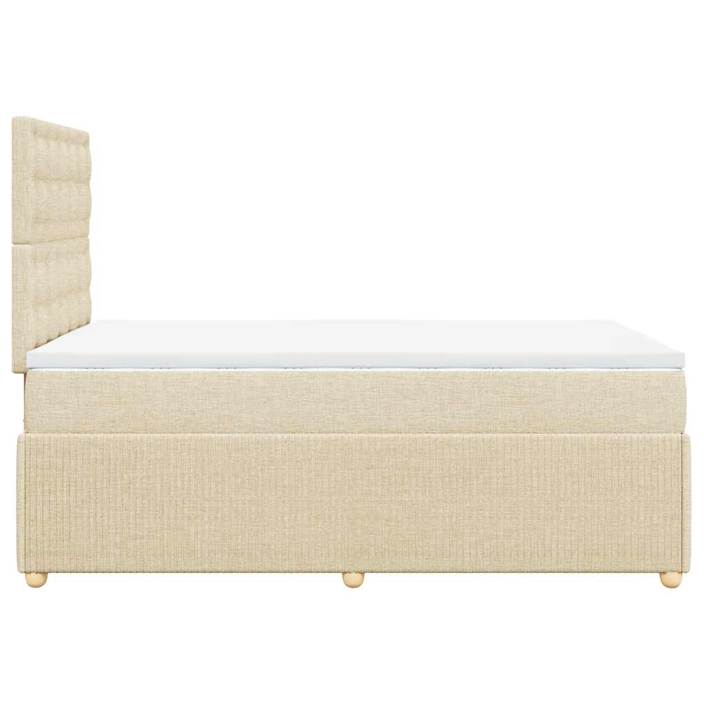 Boxspring met matras stof crèmekleurig 120x190 cm is nu te koop bij PeponiXL, paradijselijk wonen!