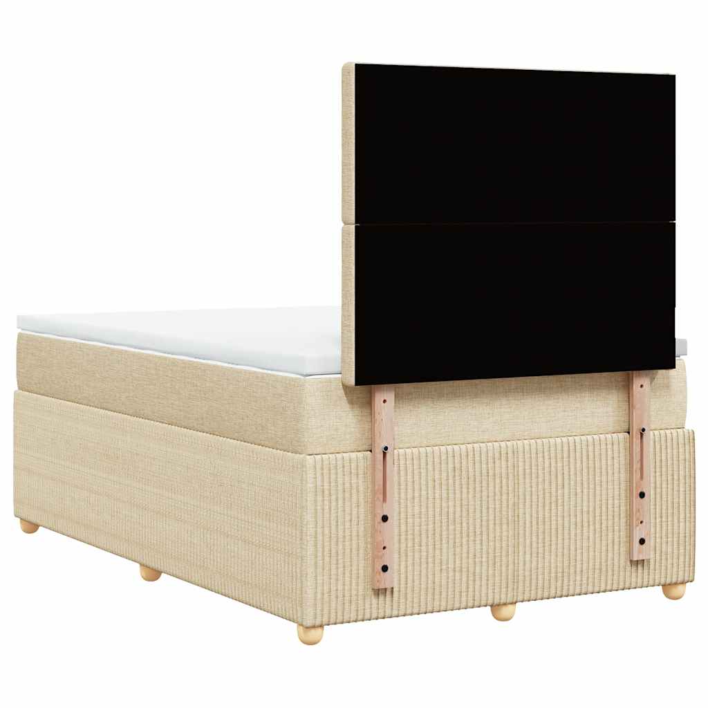 Boxspring met matras stof crèmekleurig 120x190 cm is nu te koop bij PeponiXL, paradijselijk wonen!
