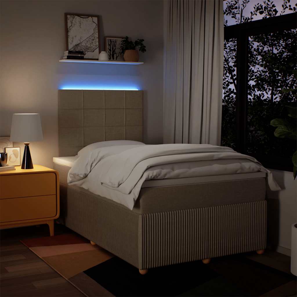 Boxspring met matras stof crèmekleurig 120x200 cm is nu te koop bij PeponiXL, paradijselijk wonen!